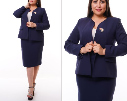 COLLARLESS CROPPED JACKET AND MATCHIG PENCIL SKIRT