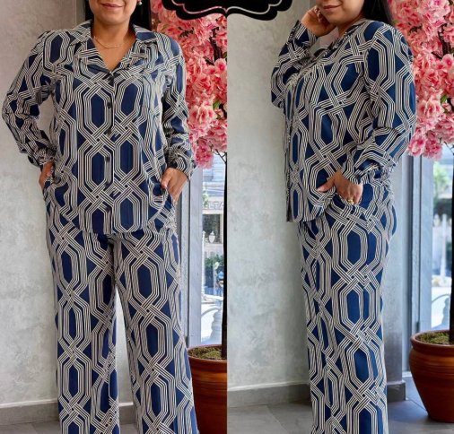 PRINTED LONG SLEEVE TOP AND PANTS