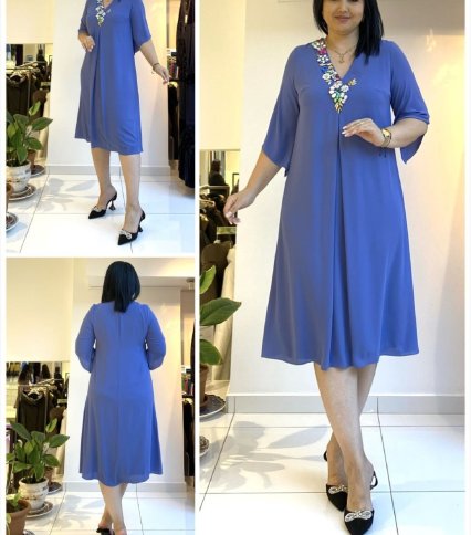 MIDI DRESS WITH STONE DETAILING