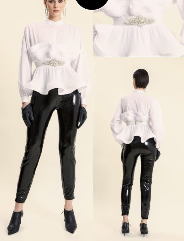 PEPLUM BLOUSE WITH DIAMNATE BELT