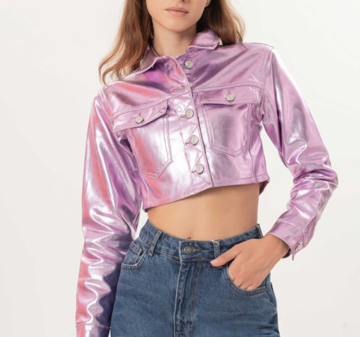 METALLIC CROP JACKET