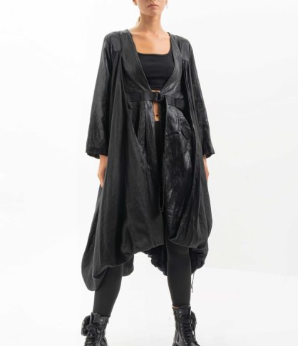 OVERSIZED LONG SHINY MIDI JACKET