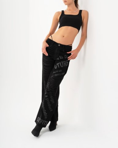 RIPPED STYLE JEANS WITH