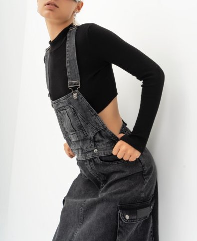DENIM COVERALL SKIRT