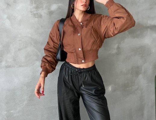 BOMBER JACKET WITH RUCHED BACK