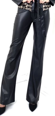 FLARED FAUX LEATHER PANT