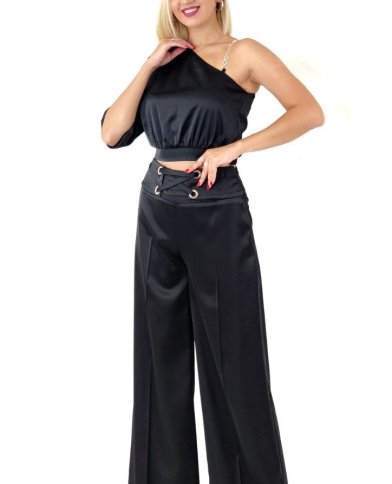 TIE FRONT DESIGN FLARED PANTS