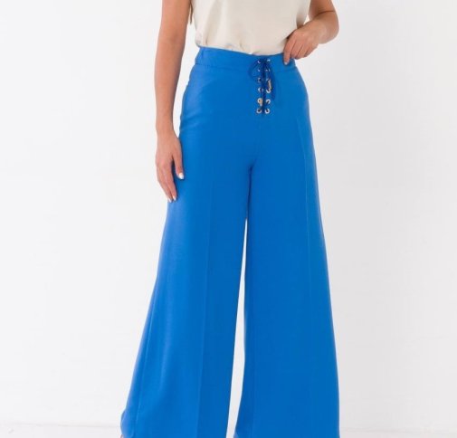 PALAZZO FLARED LACEUP FRONT PANTS