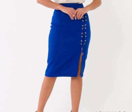 SLIT FRONT SIDE LACEUP MIDI SKIRT