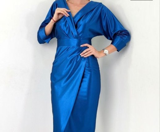 SHIMMER WRAP MIDI DRESS