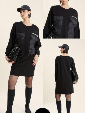 SHIFT DRESS WITH LARGE FABRIC POCKETS