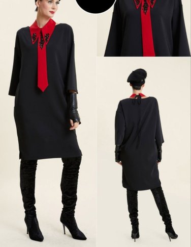 MENS TIE STYLE DRESS WITH DIAMANTE DETAIL