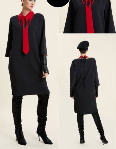 MENS TIE STYLE DRESS WITH DIAMANTE DETAILS