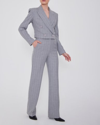 HIGH WAISTED CHECK PANTS