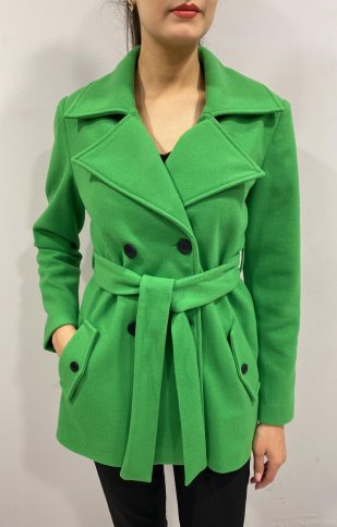 DOUBLE BREASTED AND BELTED CAR COAT